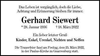 Traueranzeige von Gerhard Siewert von lausitzer_rundschau