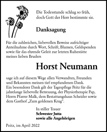 Traueranzeige von Horst Neumann von lausitzer_rundschau