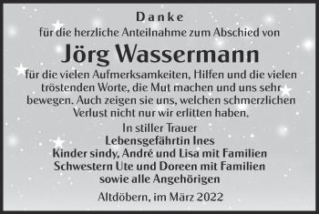 Traueranzeige von Jörg Wassermann von lausitzer_rundschau