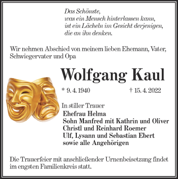 Traueranzeige von Wolfgang Kaul von lausitzer_rundschau