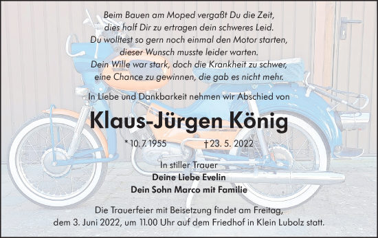 Traueranzeige von Klaus-Jürgen König von lausitzer_rundschau