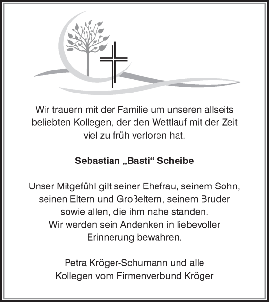 Traueranzeige von Sebastian Scheibe von lausitzer_rundschau