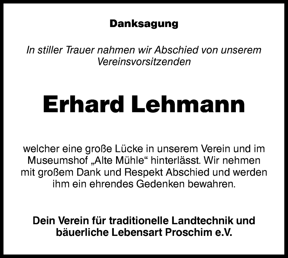  Traueranzeige für Erhard Lehmann vom 11.06.2022 aus lausitzer_rundschau