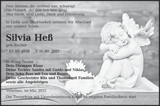 Traueranzeige von Silvia Heß von lausitzer_rundschau
