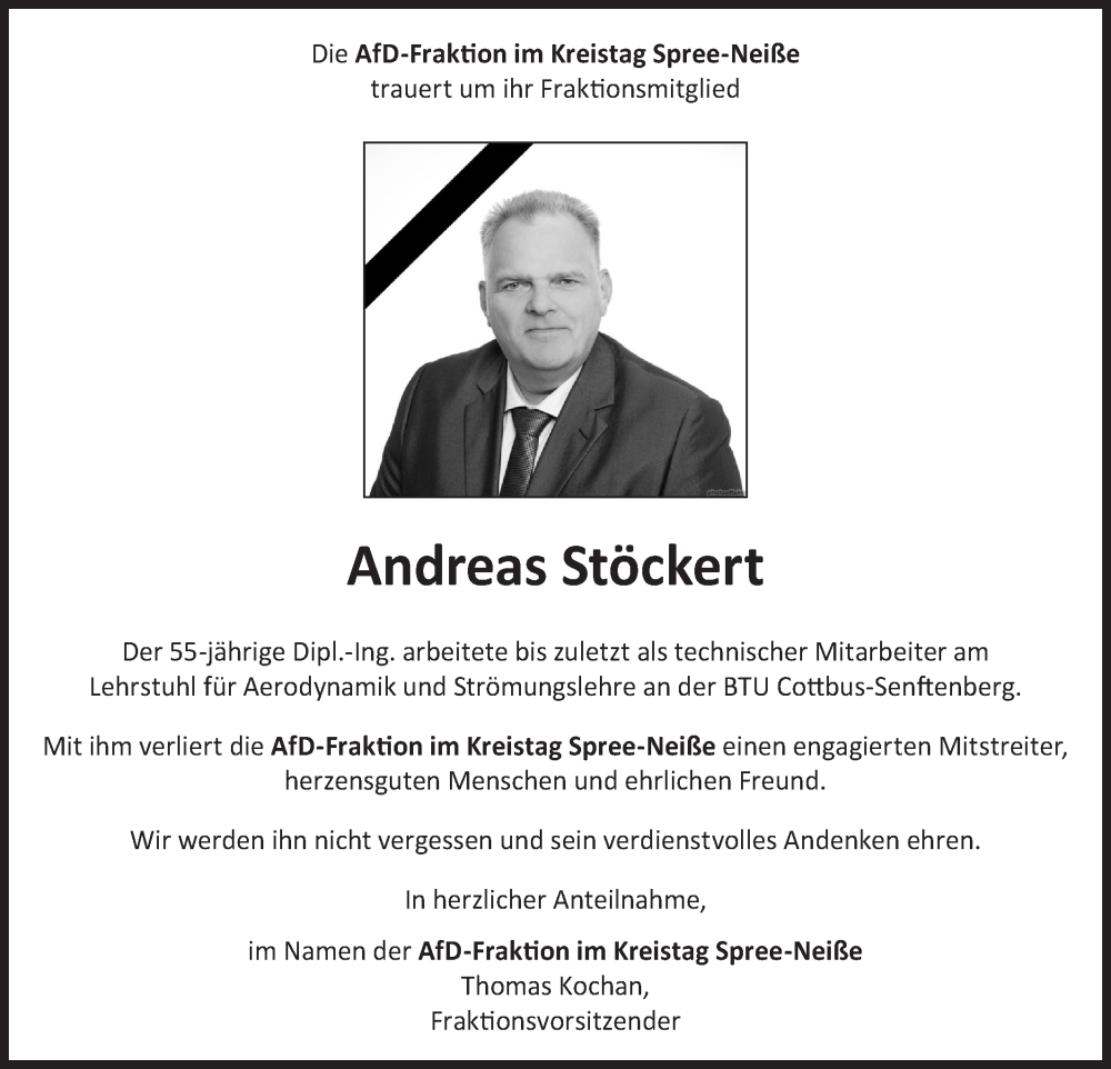  Traueranzeige für Andreas Stöckert vom 13.08.2022 aus lausitzer_rundschau