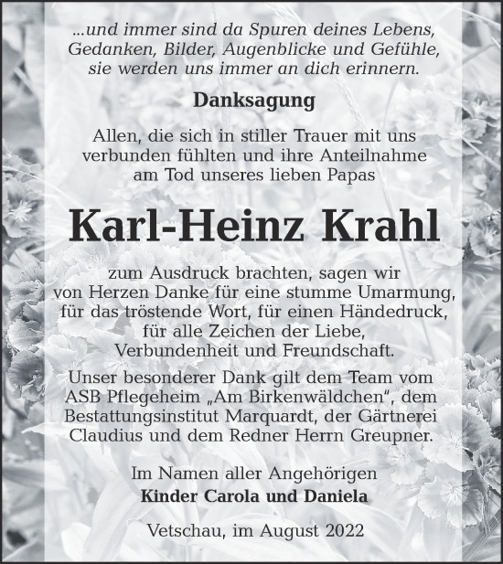 Traueranzeige von Karl-Heinz Krahl von lausitzer_rundschau