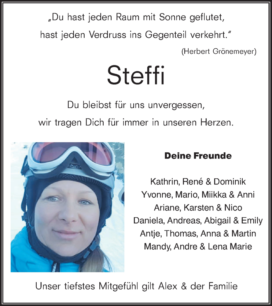  Traueranzeige für Steffi  vom 24.09.2022 aus lausitzer_rundschau
