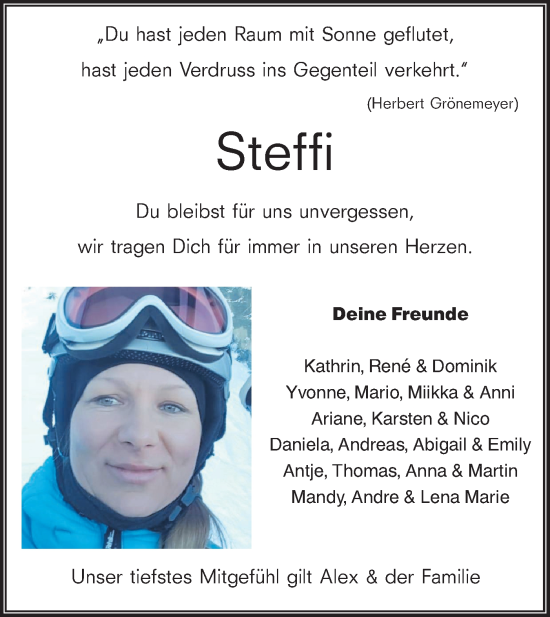 Traueranzeige von Steffi  von lausitzer_rundschau