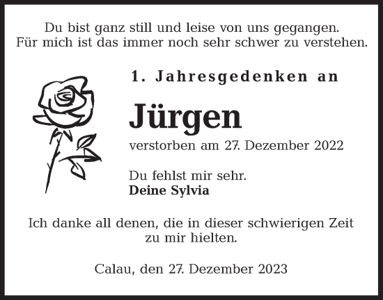Traueranzeige von Jürgen Herrmann von Lausitzer Rundschau