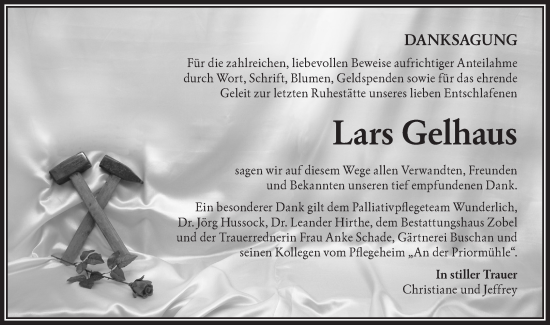 Traueranzeige von Lars Gelhaus von Lausitzer Rundschau