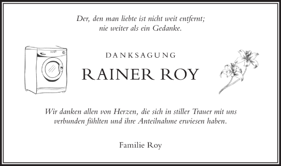 Traueranzeige von Rainer Roy von Lausitzer Rundschau