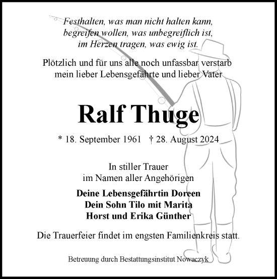 Traueranzeige von Ralf Thuge von Lausitzer Rundschau