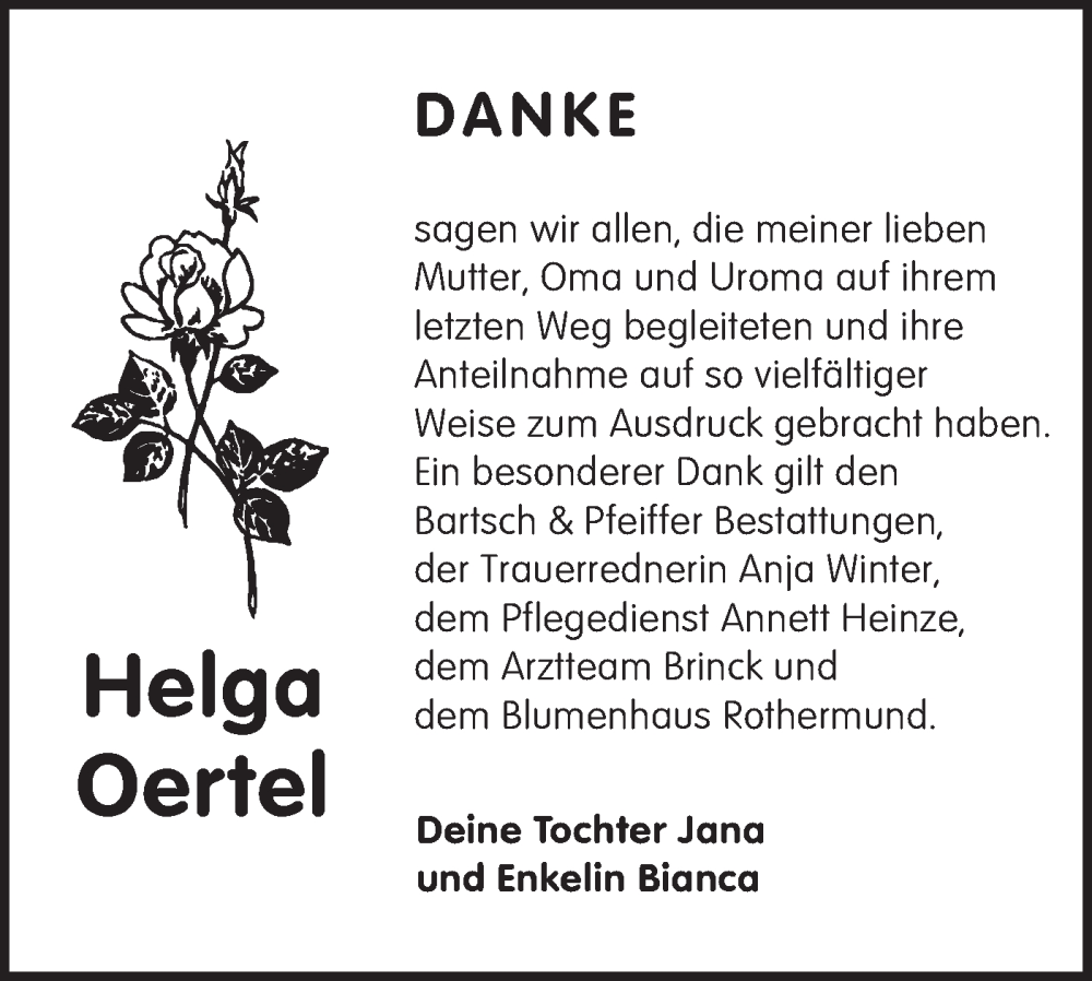  Traueranzeige für Helga Oertel vom 11.10.2025 aus Lausitzer Rundschau