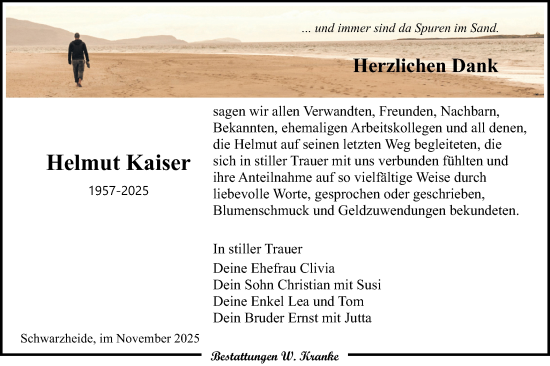 Traueranzeige von Helmut Kaiser von Lausitzer Rundschau