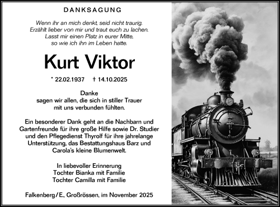 Traueranzeige von Kurt Viktor von Lausitzer Rundschau