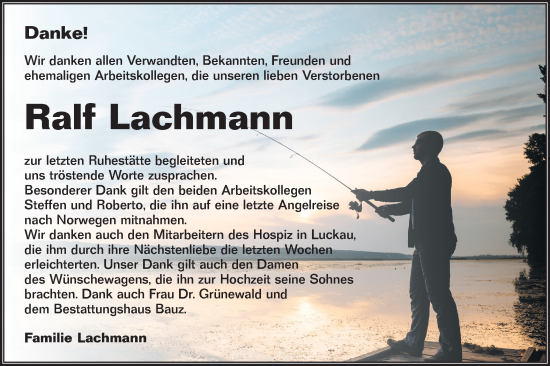 Traueranzeige von Ralf Lachmann von Lausitzer Rundschau