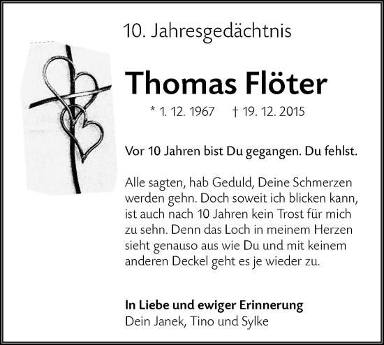 Traueranzeige von Thomas Flöter von Lausitzer Rundschau