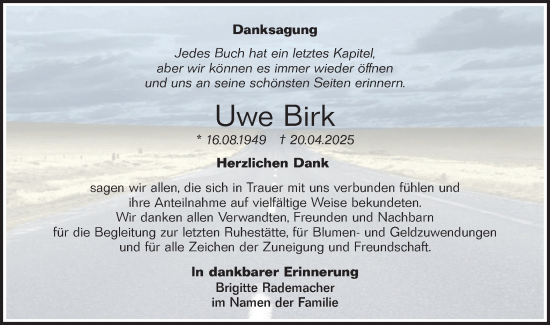 Traueranzeige von Uwe Birk von Lausitzer Rundschau