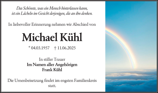 Traueranzeige von Michael Kühl von Lausitzer Rundschau