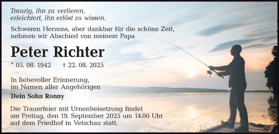 Traueranzeige von Peter Richter von Lausitzer Rundschau