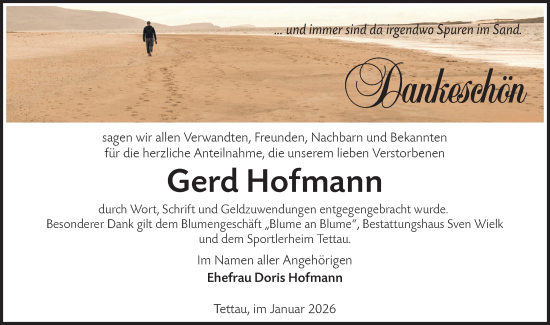 Traueranzeige von Gerd Hofmann von Lausitzer Rundschau