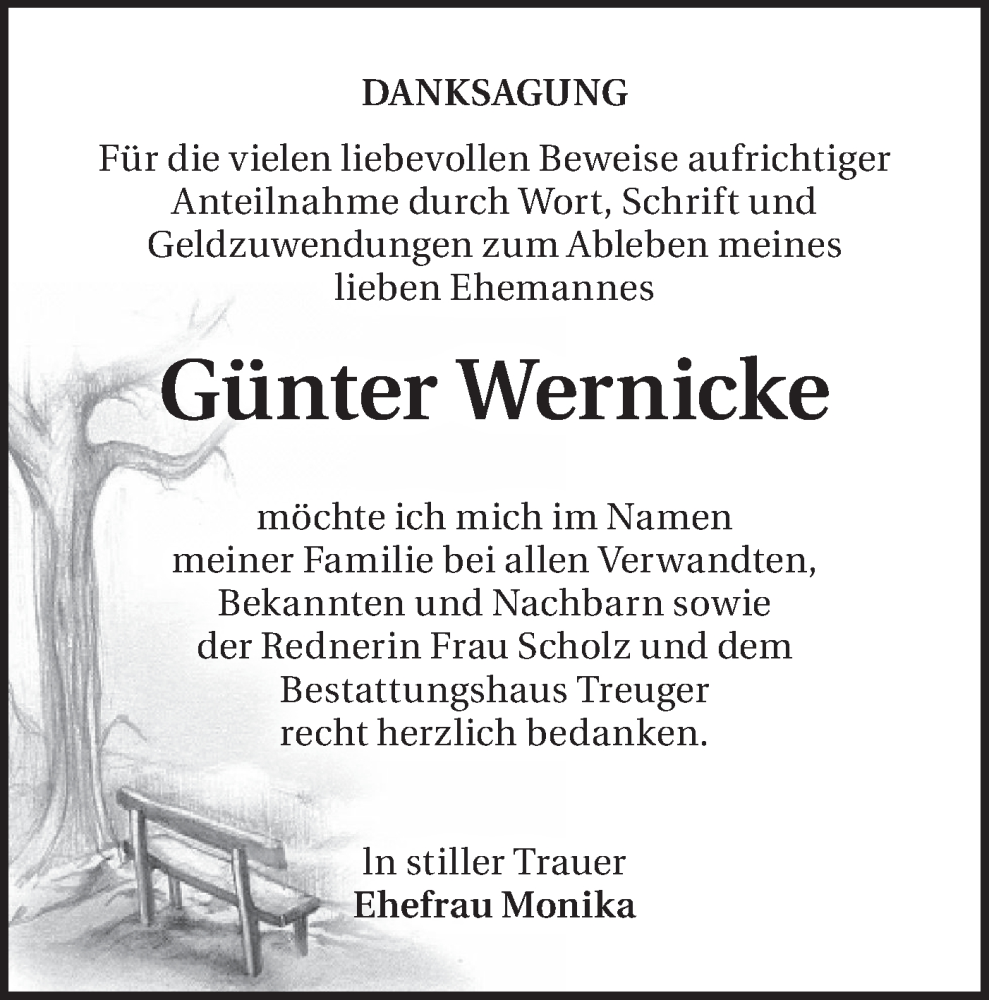  Traueranzeige für Günter Wernicke vom 10.01.2026 aus Lausitzer Rundschau