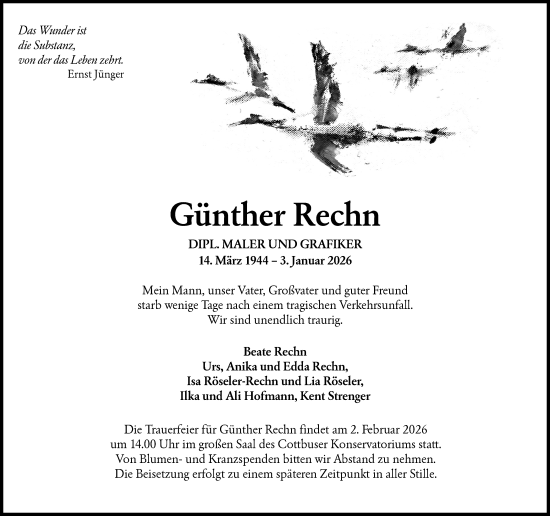 Traueranzeige von Günther Rechn von Lausitzer Rundschau