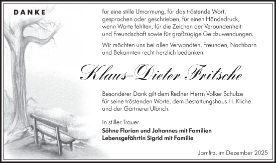 Traueranzeige von Klaus-Dieter Fritsche von Ausg. LR Spreewald RS