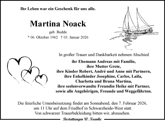 Traueranzeige von Martina Noack von Lausitzer Rundschau