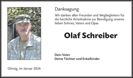 Traueranzeige von Olaf Schreiber von Lausitzer Rundschau