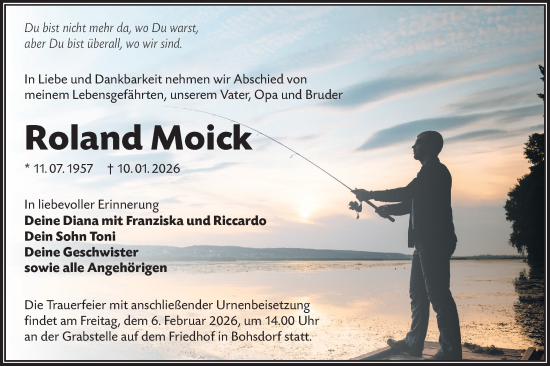 Traueranzeige von Roland Moick von Lausitzer Rundschau