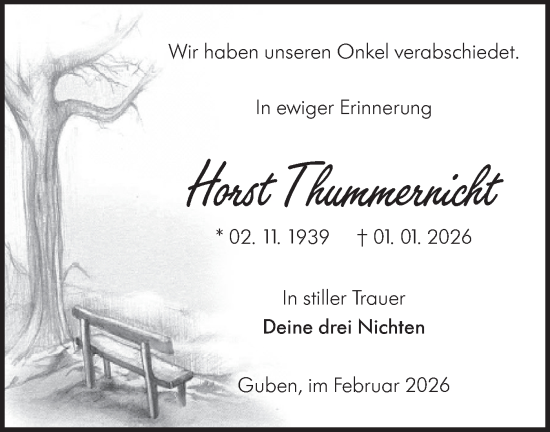 Traueranzeige von Horst Thummernicht von Lausitzer Rundschau
